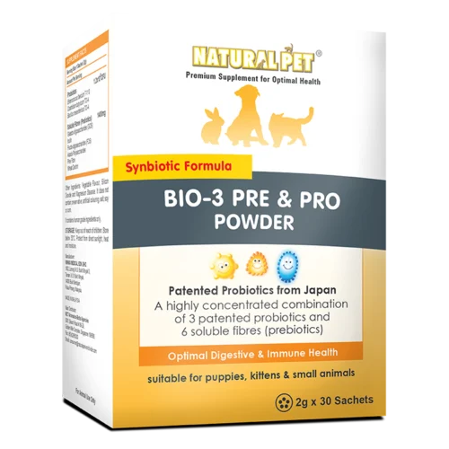Probiotik Terbaik untuk Anjing Natural Pet Bio-3 Serbuk Pre & Pro