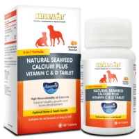 Suplemen kalsium untuk anjing Natural Pet Kalsium Rumpai Laut Plus Vitamin C & D Tablet