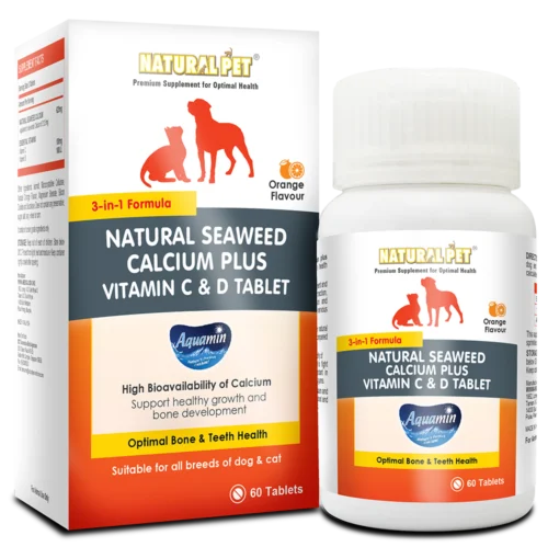 Calcium supplements for dogs Natural Pet Natural Seaweed Calcium Plus Vitamin C & D Tablet