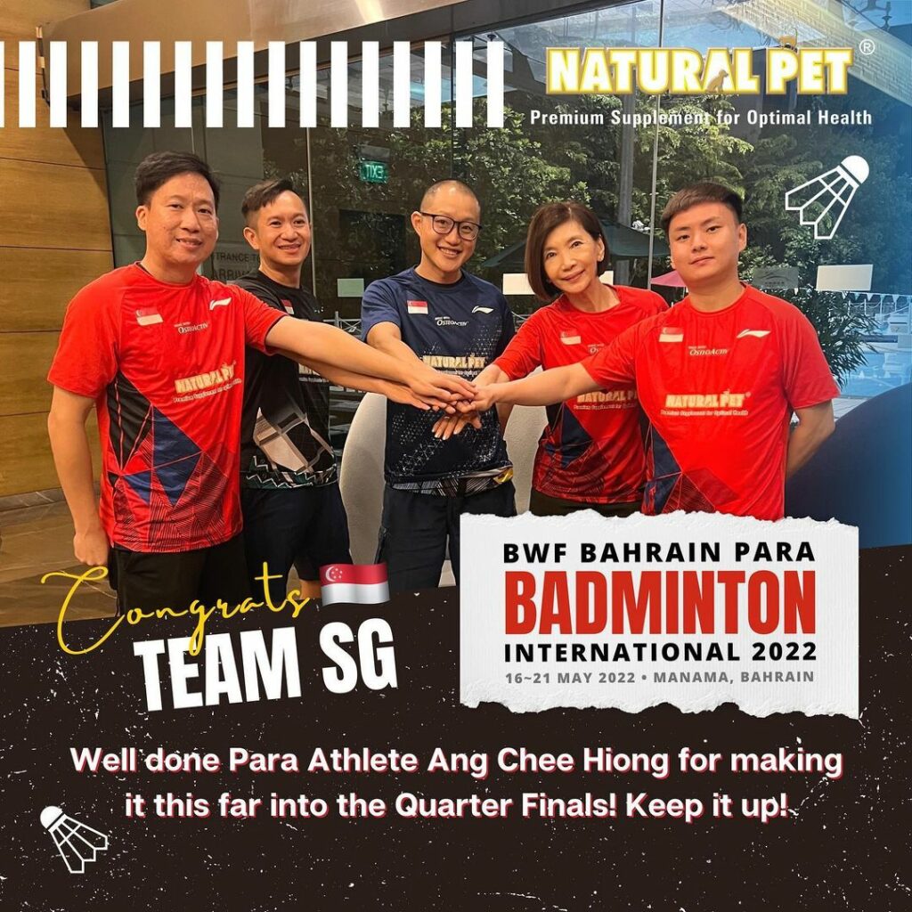 Congrats Team SG! Well done Para Athlete Ang Chee Hiong natural pet Supplements Singapore