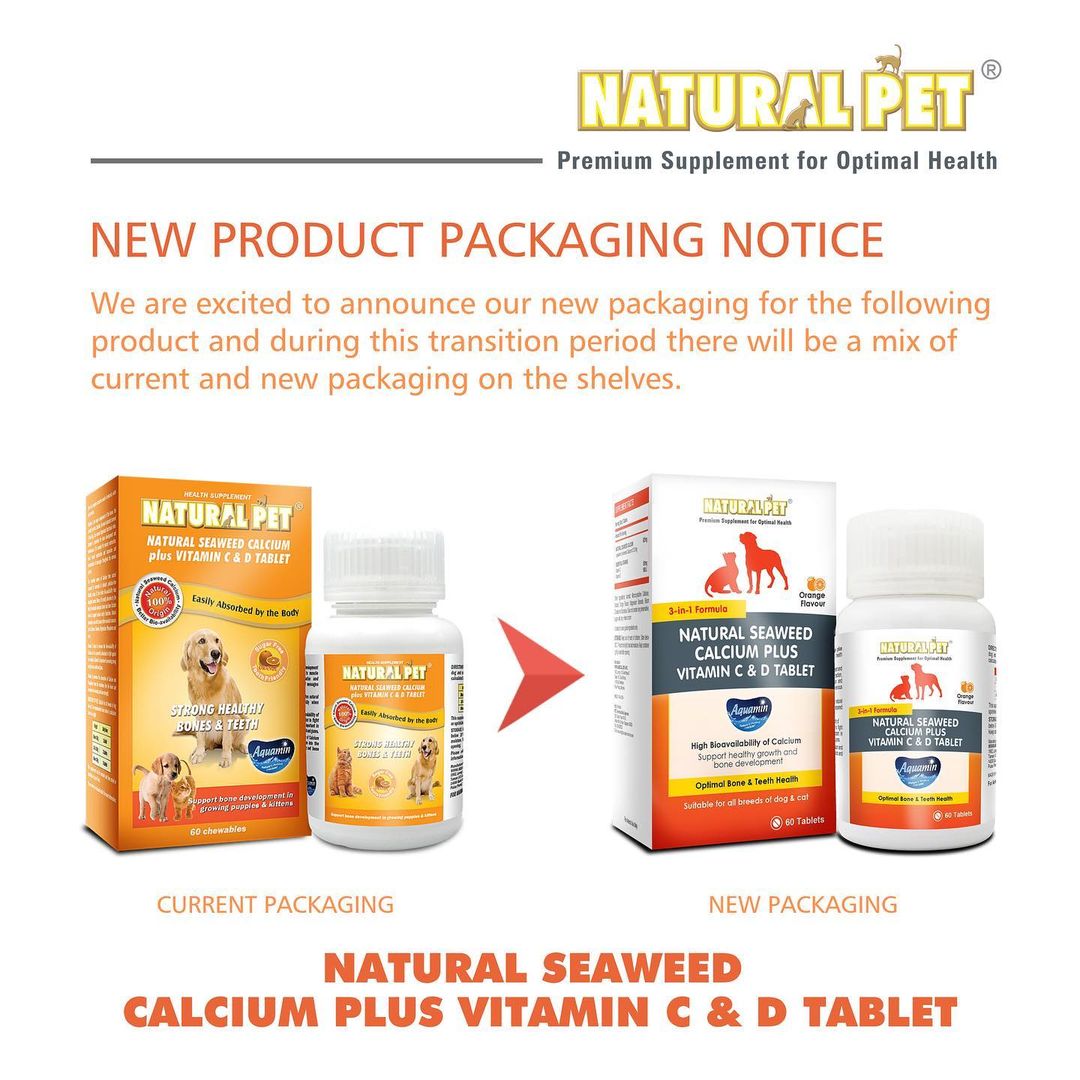 新产品包装通知 天然宠物保健品 Natural Pet 新加坡